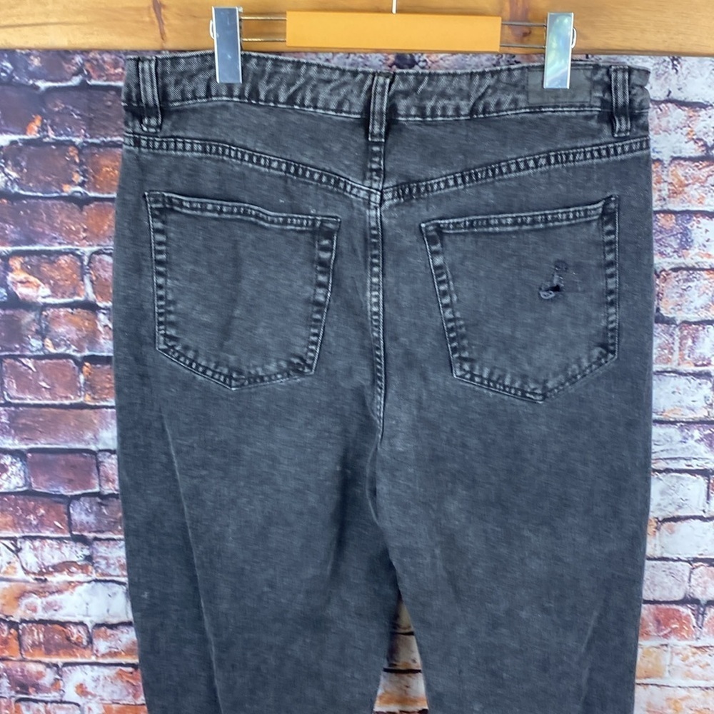 Blue Notes Black Distressed Ripped Wide Leg High Rise Jeans Sz 14 - Picture 9 of 14